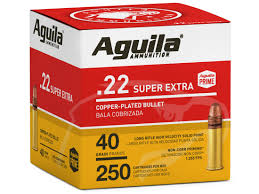 Aguila Super Extra High Velocity Ammunition 22 Long Rifle 40 Grain Plated Lead Round Nose Bulk