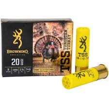 Browning TSS Turkey Ammunition 20 Gauge 3″ 1-1/2 oz Non-Toxic Tungsten Shot 250 rounds