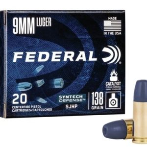 FED SYNTECH 9MM LUGER 138GR SJHP 20 RDS