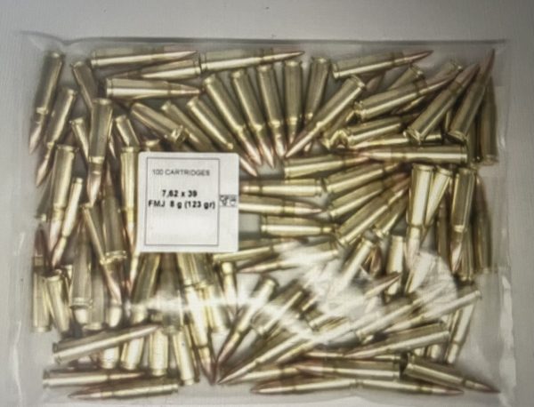 PRVI c.7.62X39 FMJ 123gr BULK 100 RDS